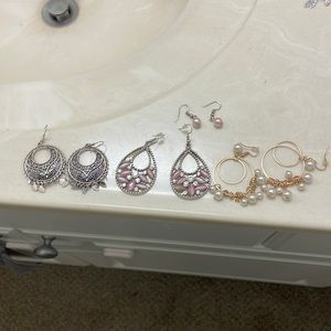 Four sets of earrings
